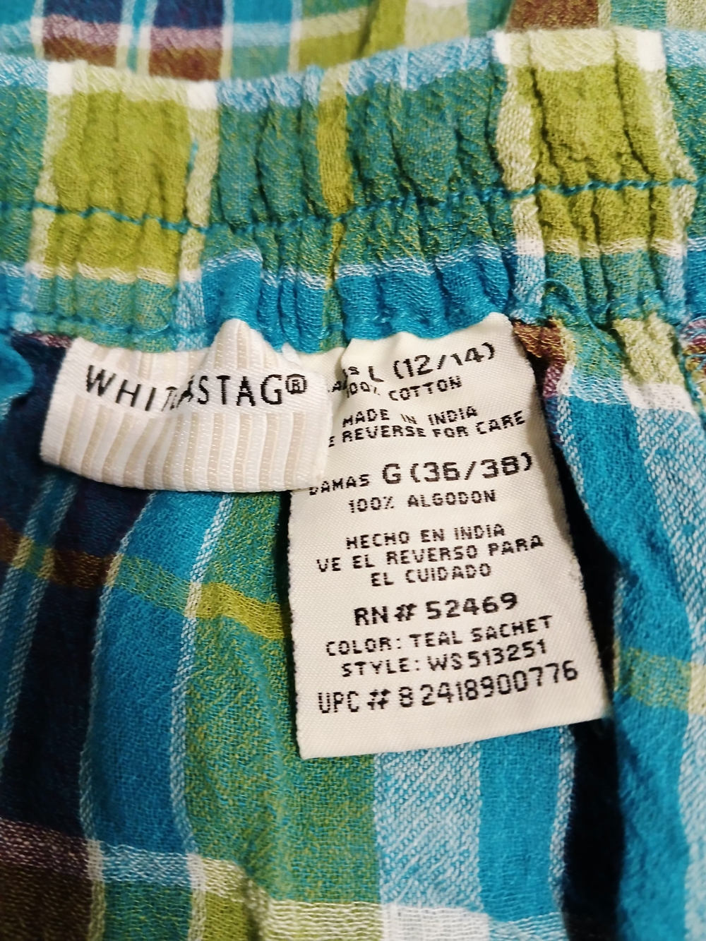 White Stag Plaid Midi Skirt in Teal, Green and Brown - Picture 10 of 12